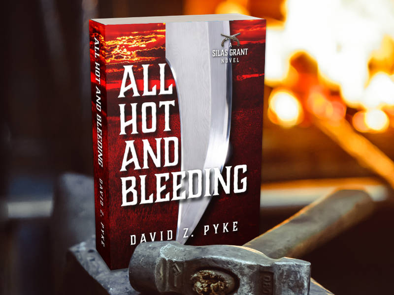 Western historical fiction All Hot and Bleeding on an anvil beside a forge